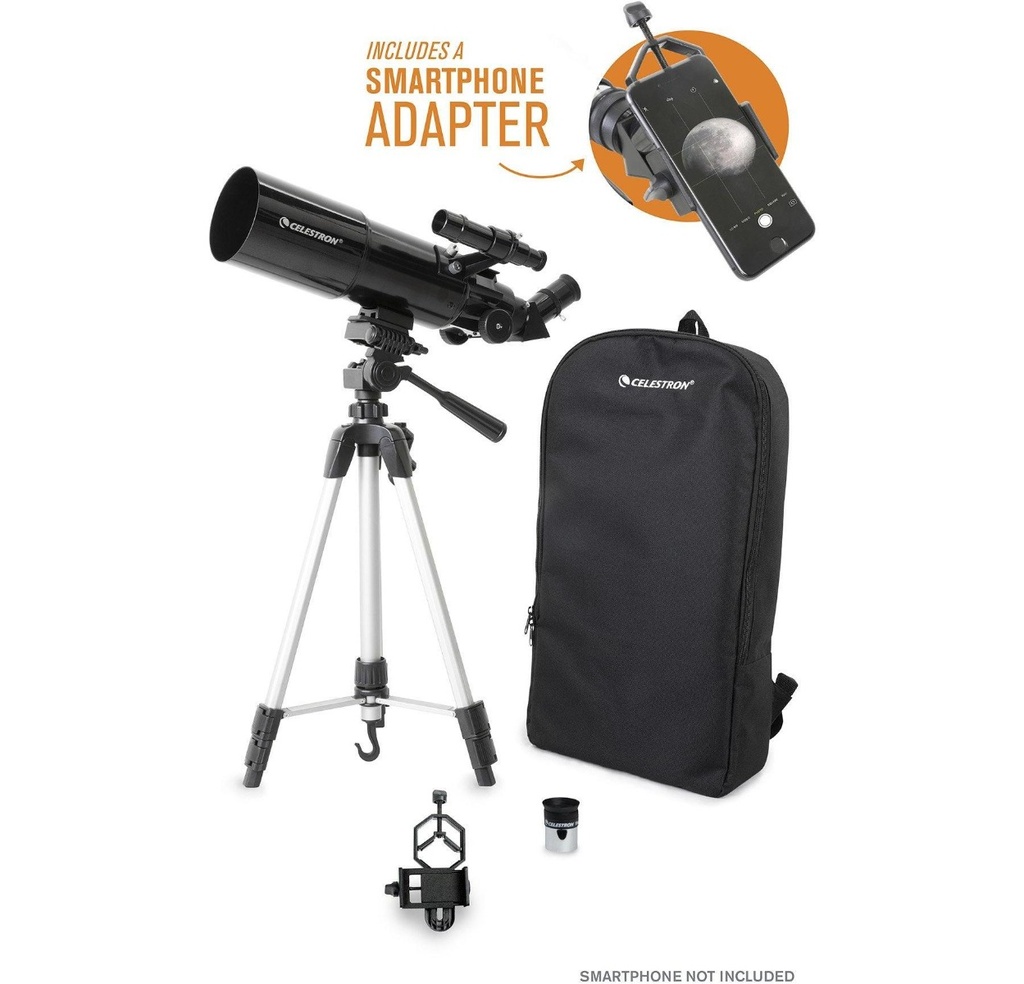 [CEL-22030] Celestron Travel Scope 80 Portable Telescope with Smartphone Adapter