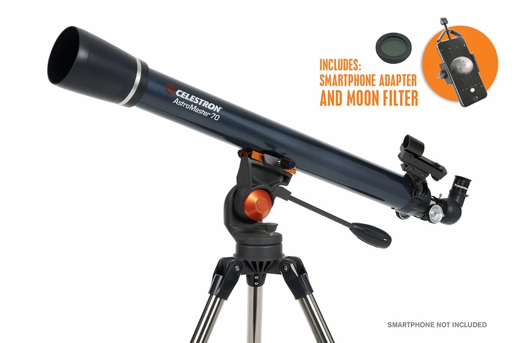 [CEL-22064] Celestron AstroMaster 70AZ Telescope with Phone Adapter and Moon Filter