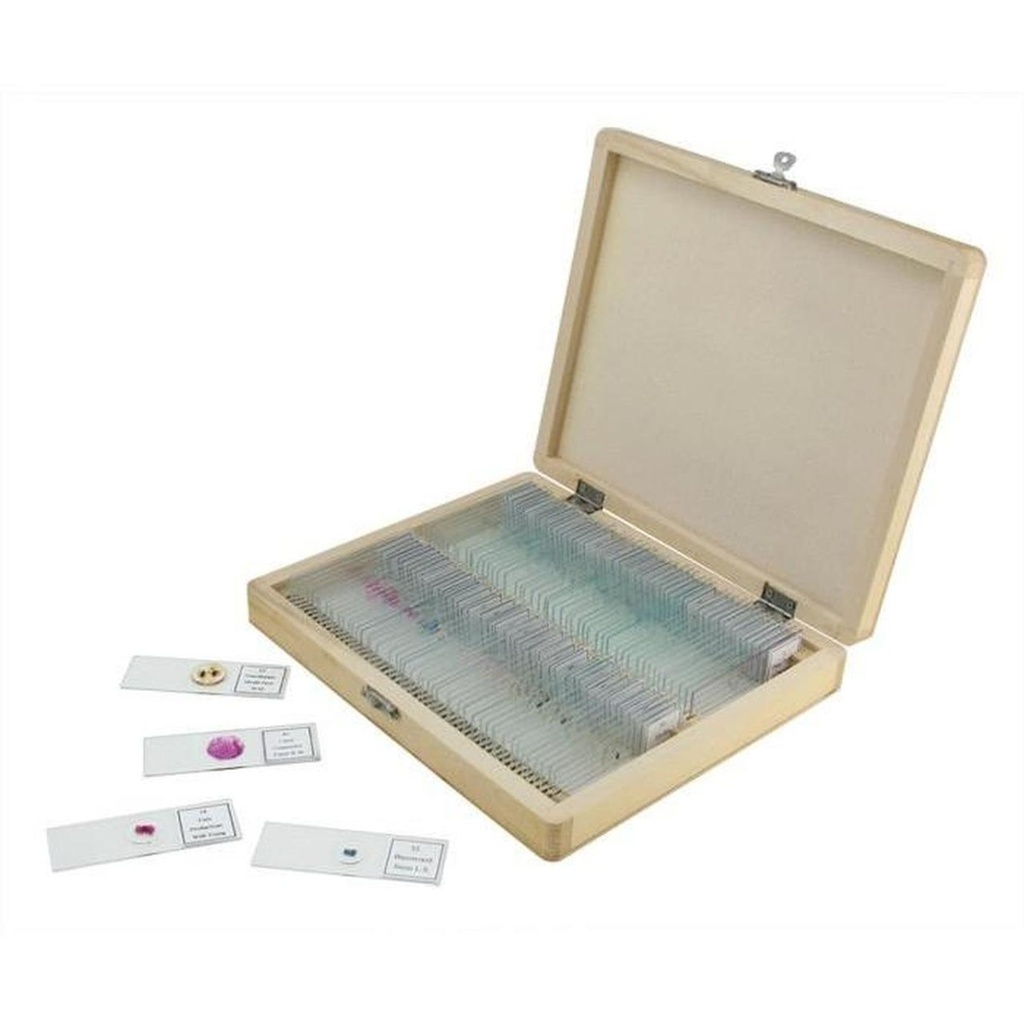 [CEL-44412] Celestron 100 Piece Prepared Microscope Slide Kit