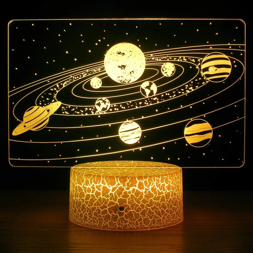 Solar System Optical Illusion Lamp