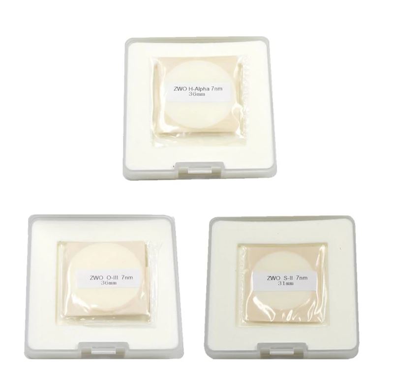 [ZWO-NB7nmD36] ZWO 36mm Narrowband Filter Set - OIII, Ha, SII - NB7nmD36